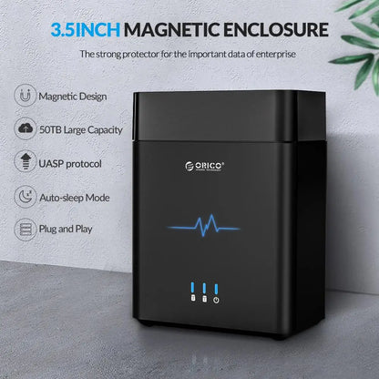 Orico Dual Bay USB-C Hard Drive Enclosure with 5Gbps Speed