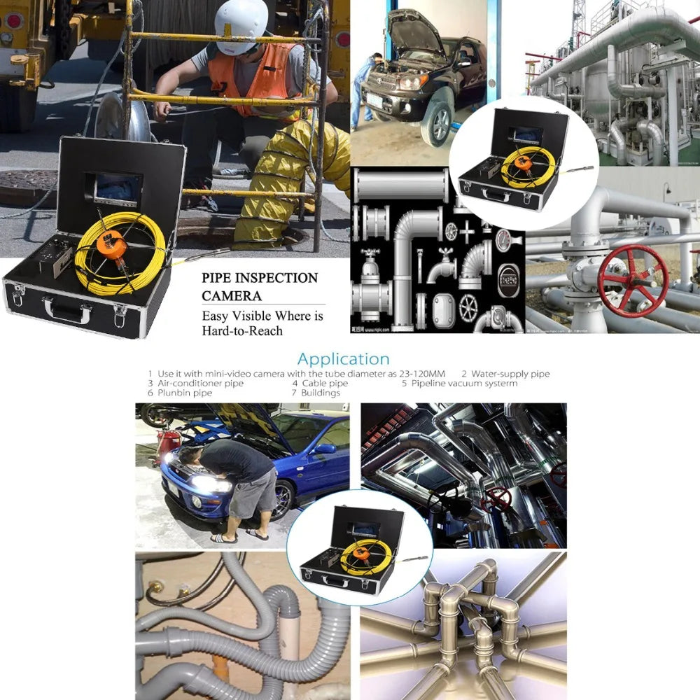 23mm Pipe Inspection Camera Head with 12 LED Lights