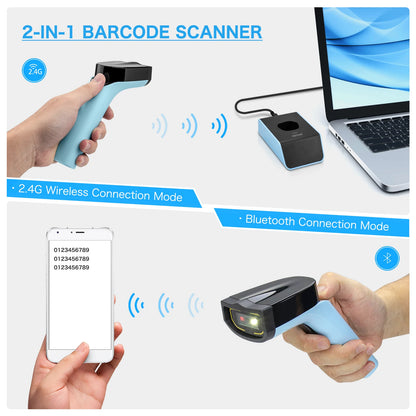 Bluetooth 2D Barcode Scanner Wireless QR Code Reader