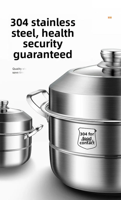 304 Stainless Steel 3-Tier Steamer 30cm