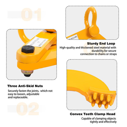 1T Steel Pallet Grabber Puller Clamp Tool