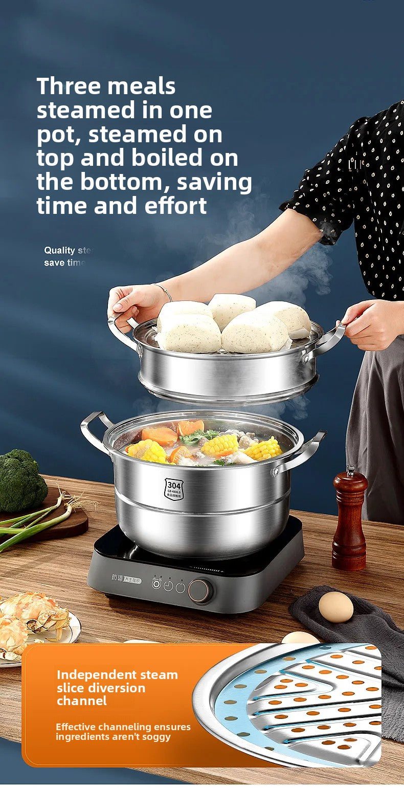 304 Stainless Steel 3-Tier Steamer 30cm