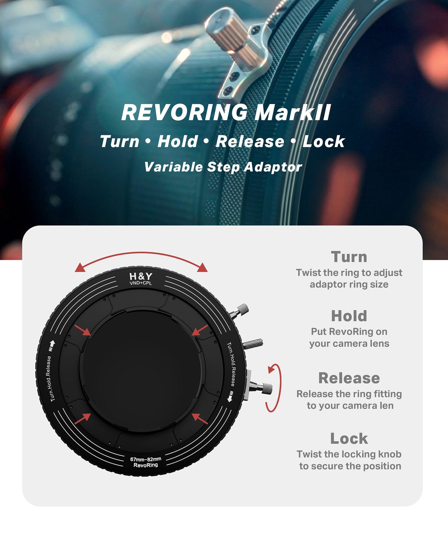 Variable ND CPL Camera Lens Filter 67-82mm