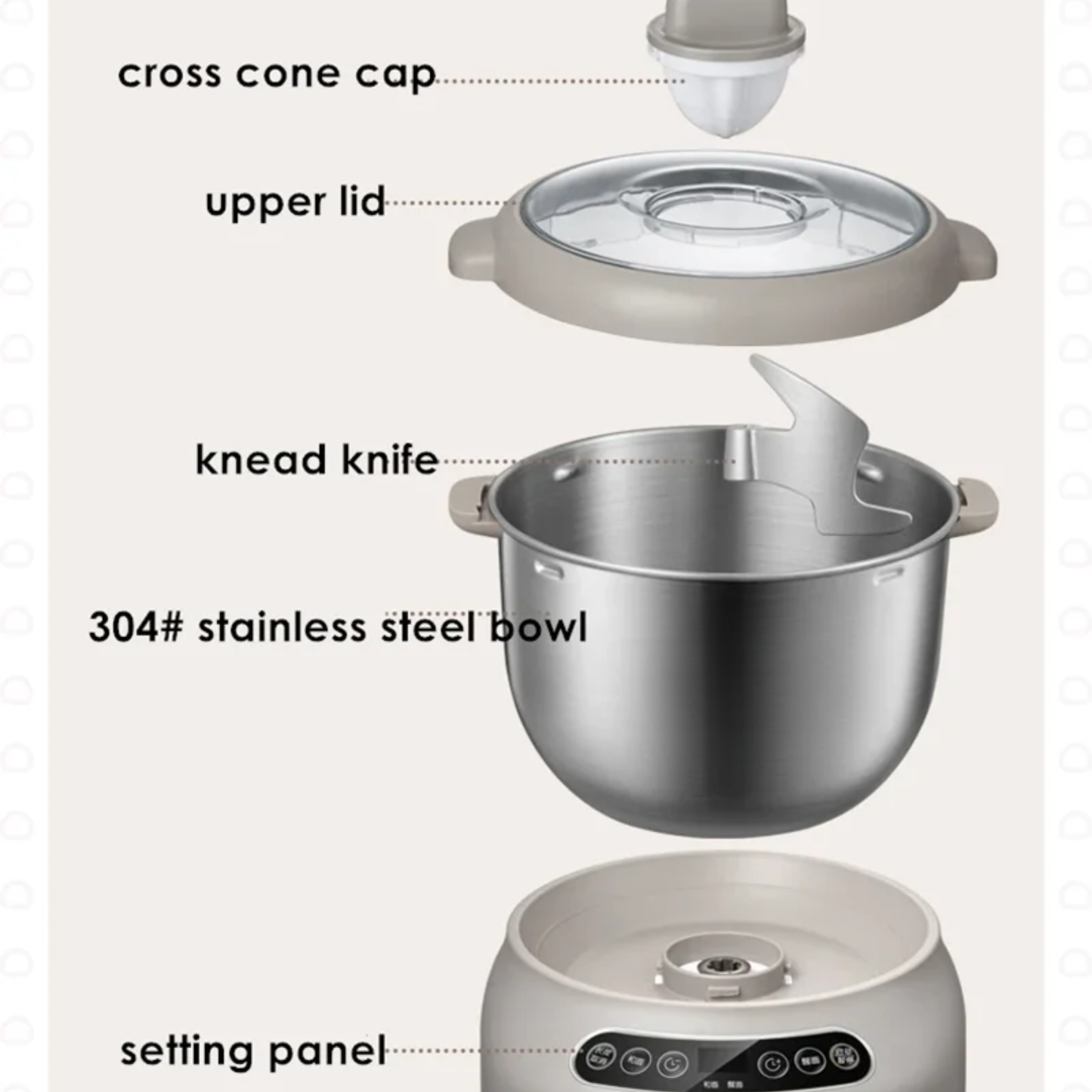 7L Large Dough Maker Bread and Fermentation Machine