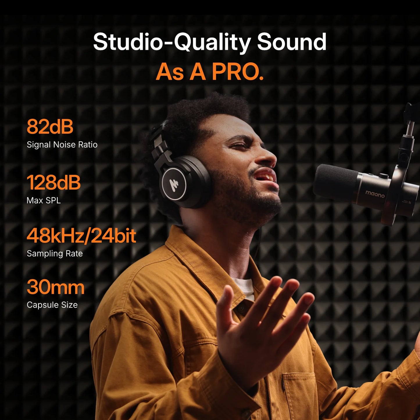 Streaming and Recording Dynamic Mic with Boom Arm