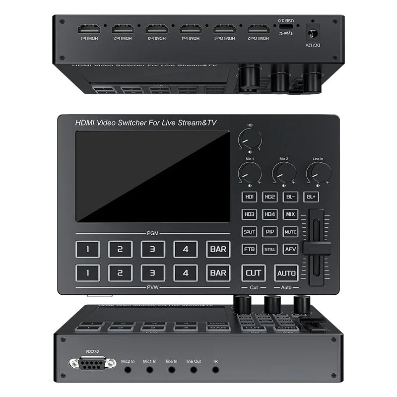 4-Channel HDMI Video Switcher Live Streaming Mixer