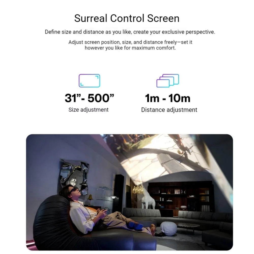 AR Smart Glasses 1200p 700nits 52 Degree FOV 3DoF Display