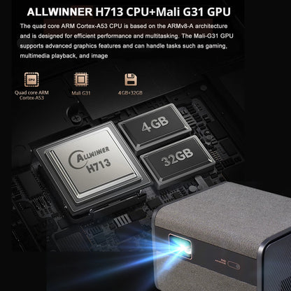 Portable 1080P 4K Smart Projector with Autofocus