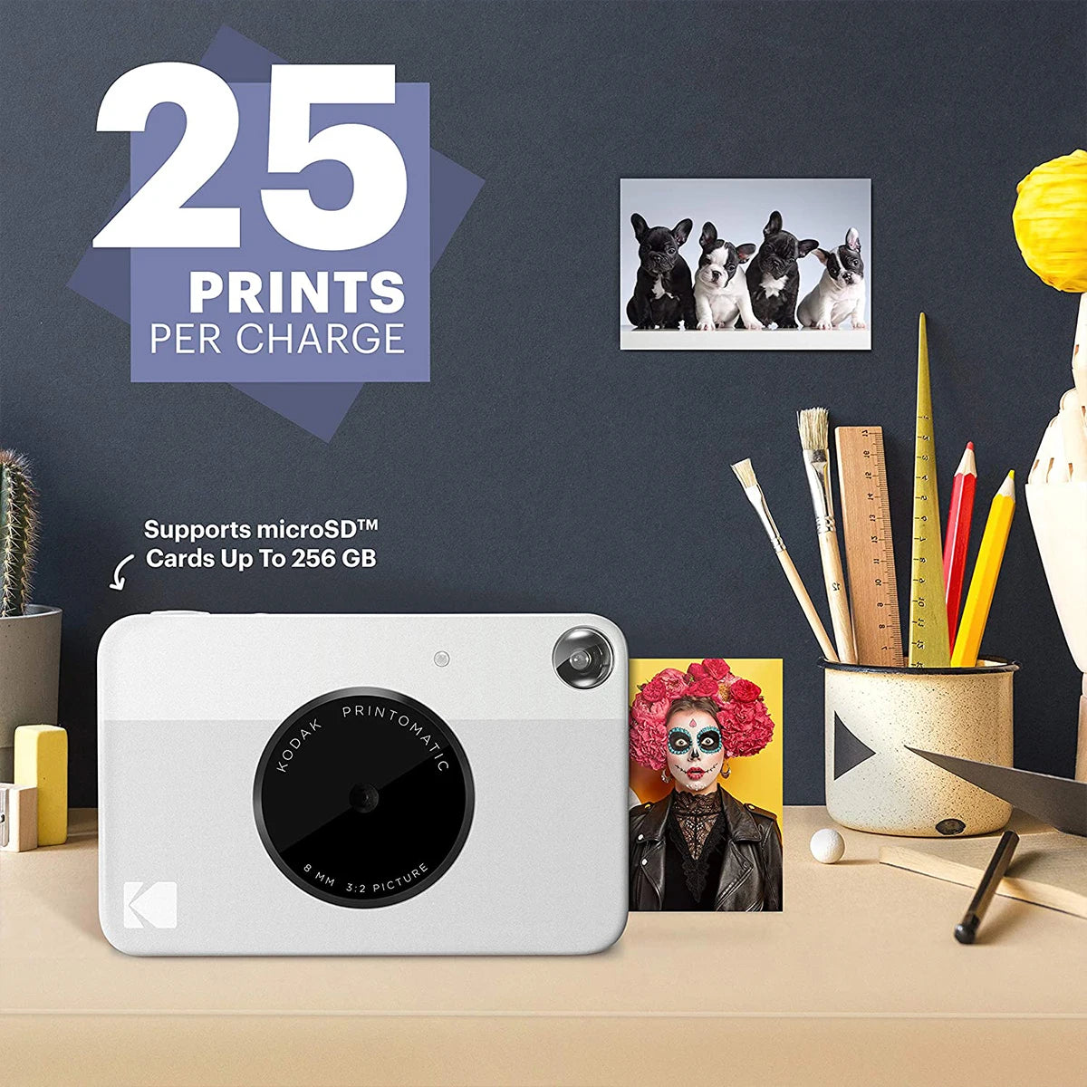 Grey Instant Photo Printing Camera with 40 Sheets