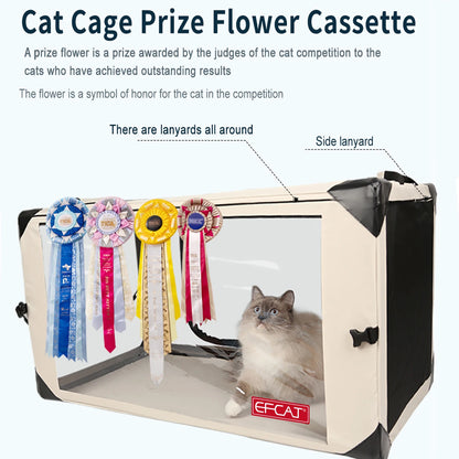 Large Pearl Gray Foldable Cat Cage for Shows and Travel