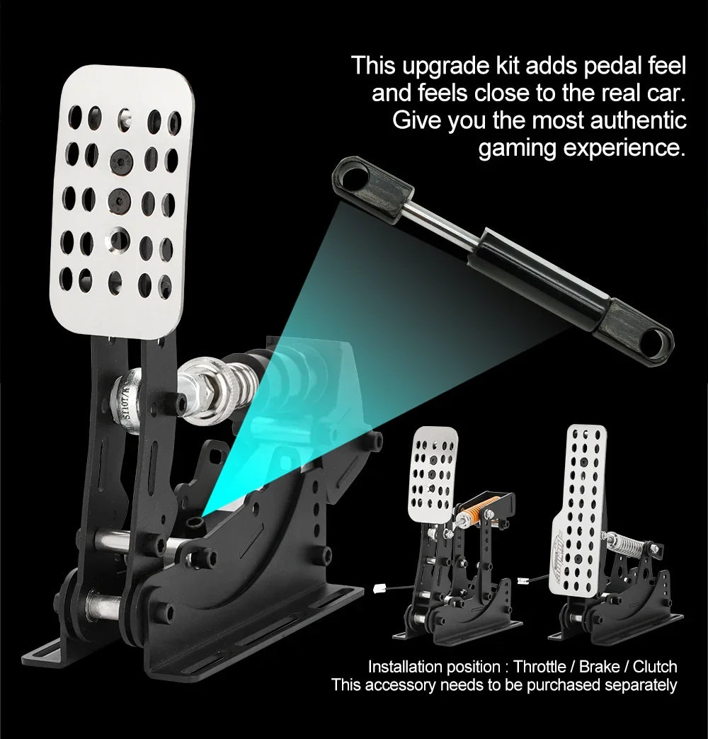 3-Pedal Racing Simulator Set with Sturdy Baseplate