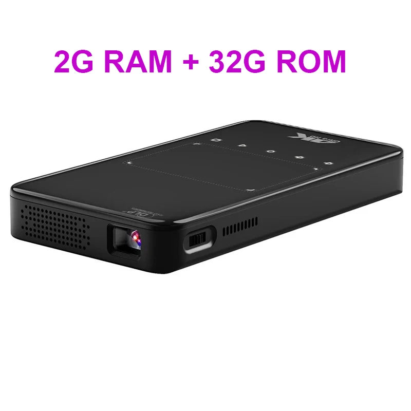 Portable 4K Mini Smart Projector Android WiFi Bluetooth