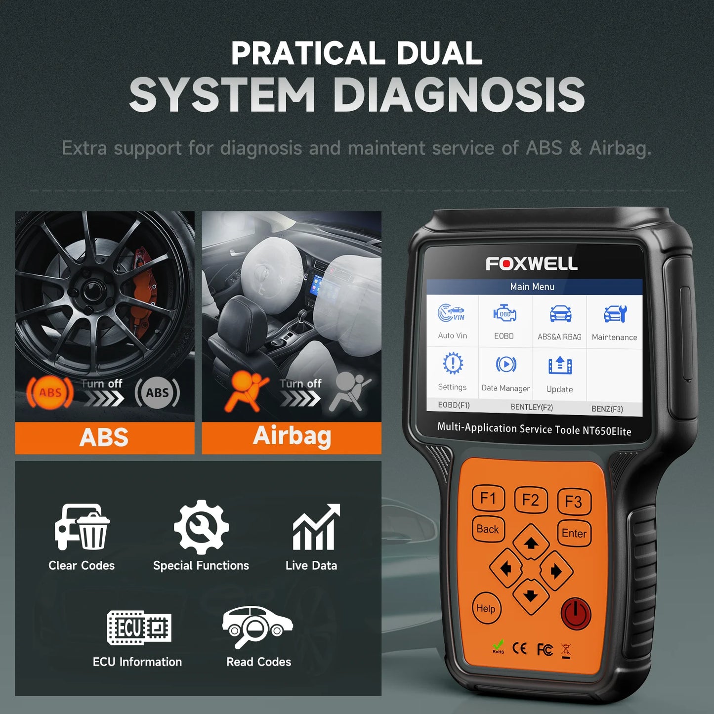 NT650 ELITE OBD2 Automotive Diagnostic Scanner Professional