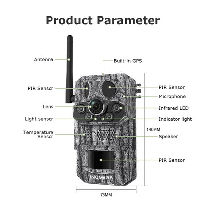 4G Trail Camera Wildlife Camera with PIR Night Vision