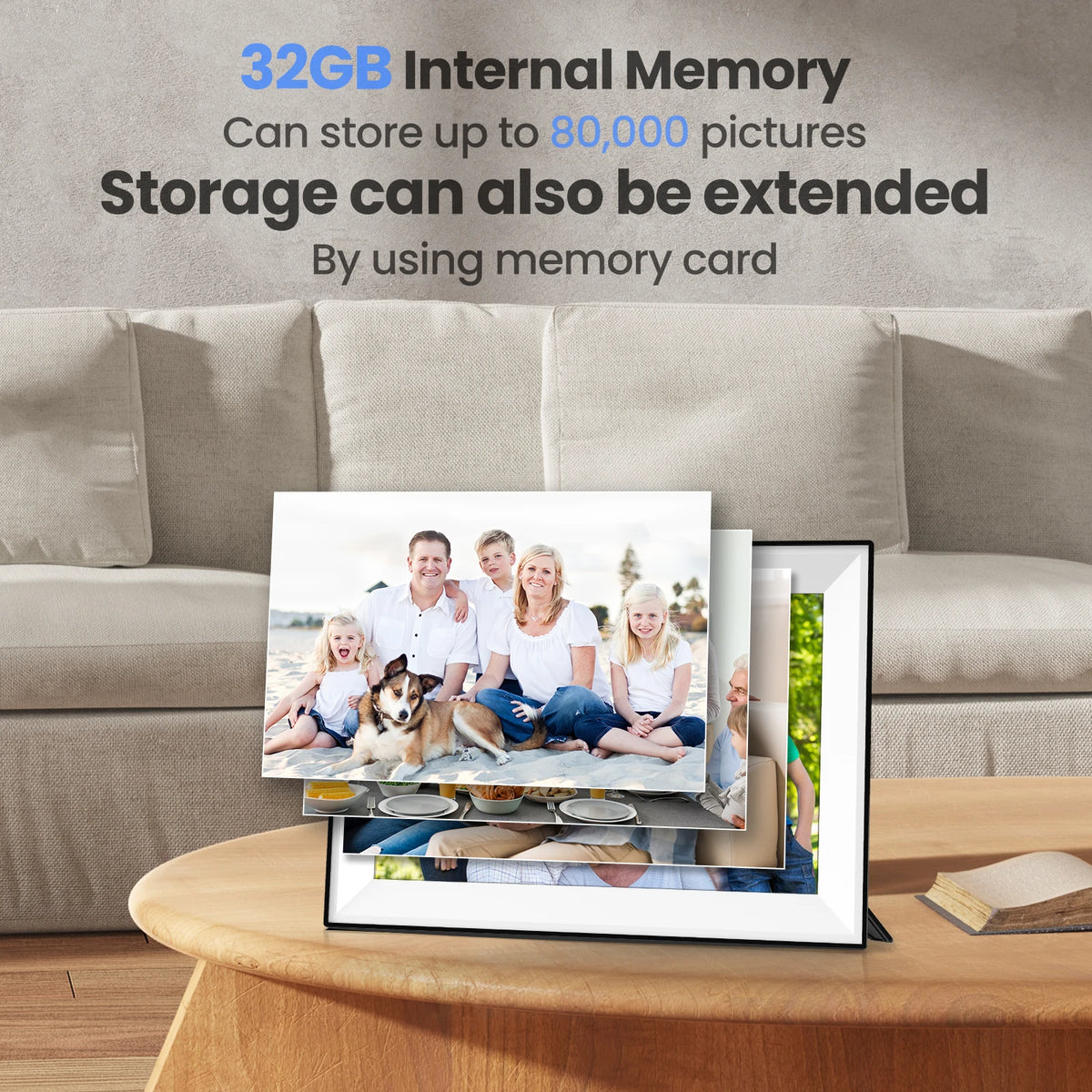 10.1 Inch HD WiFi Digital Photo Frame 32GB Memory