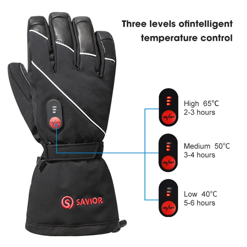 Electric Heated Gloves Winter Warm Ski Snowboard Gloves