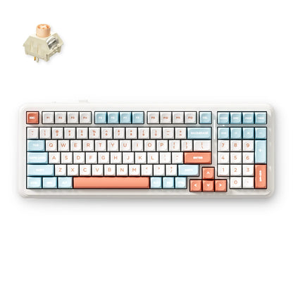 Wireless Mechanical Keyboard RGB Hot Swap Tri-Mode 8000mAh Ice Orange