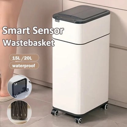 15L Smart Touchless Sensor Trash Bin White