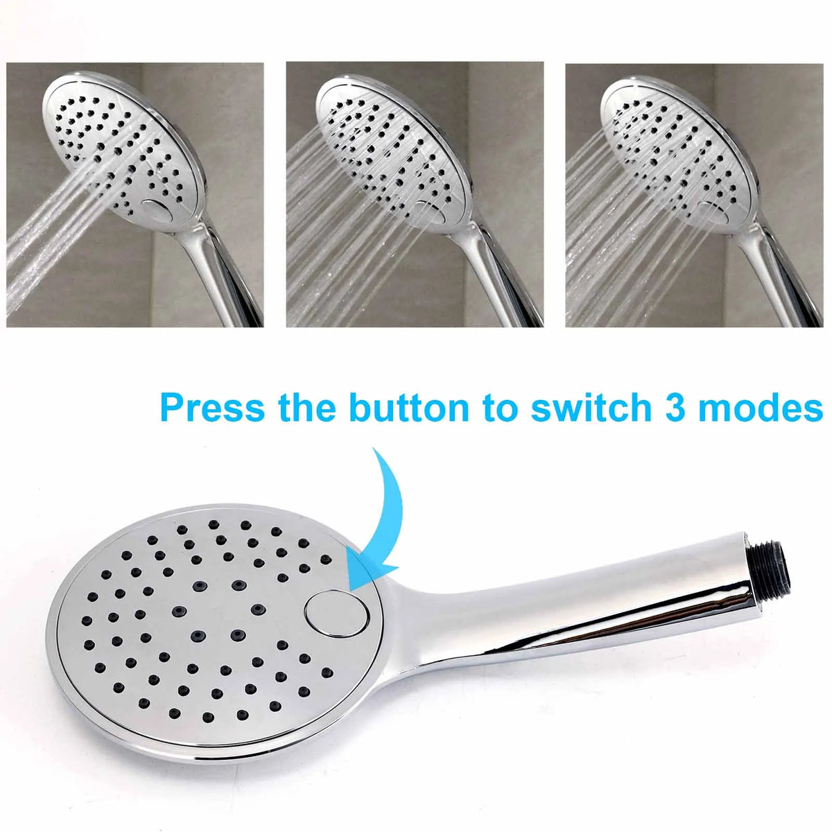 Round Rain Shower Head 2in1 Twin Shower Set