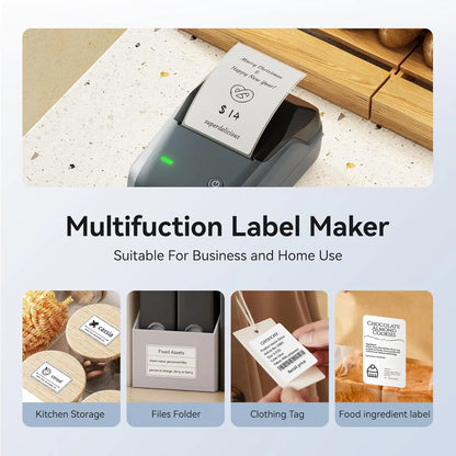 Wireless Thermal Label Printer 300dpi Red Compact Design