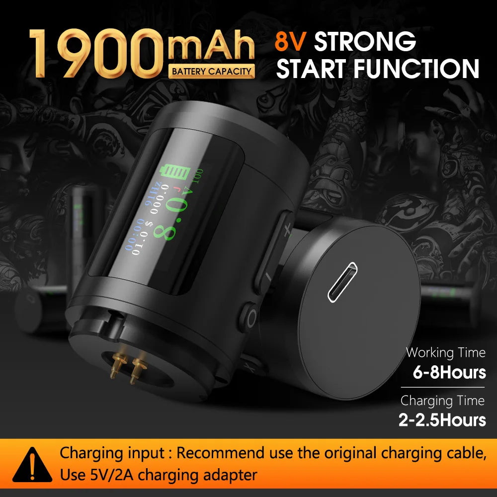 Wireless Tattoo Machine Pen 4.0mm Stroke Coreless Motor
