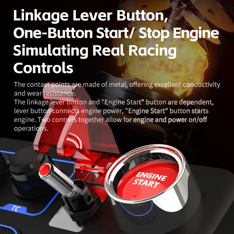 Simulator Racing Control Box with RGB Lighting for PC Games