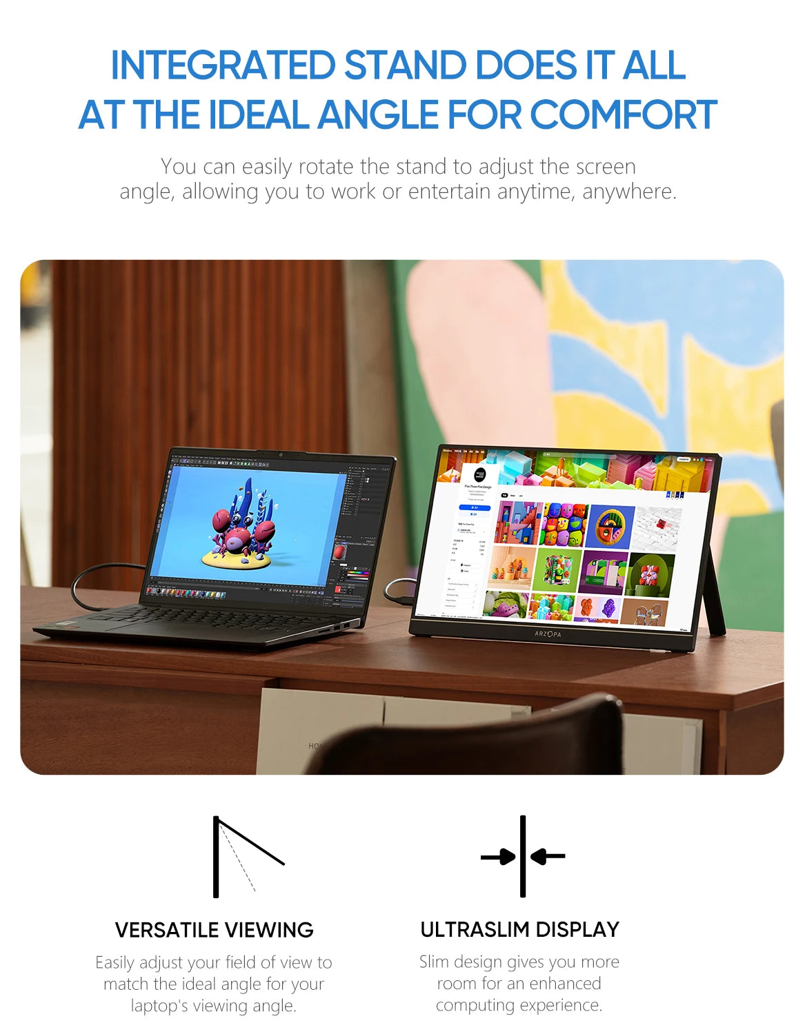 16.1 Inch Portable Monitor 1080p FHD 100% sRGB
