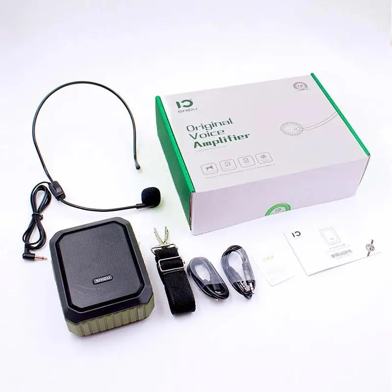 Portable Voice Amplifier with Microphone Bluetooth Speaker Green