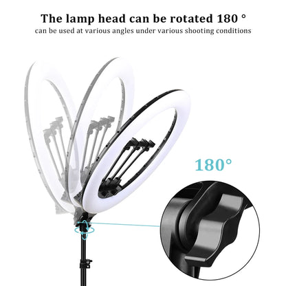 22-Inch LED Ring Light with Adjustable Brightness and Color