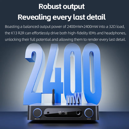 K13R2R Silver Desktop DAC Headphone Amplifier BT5.4