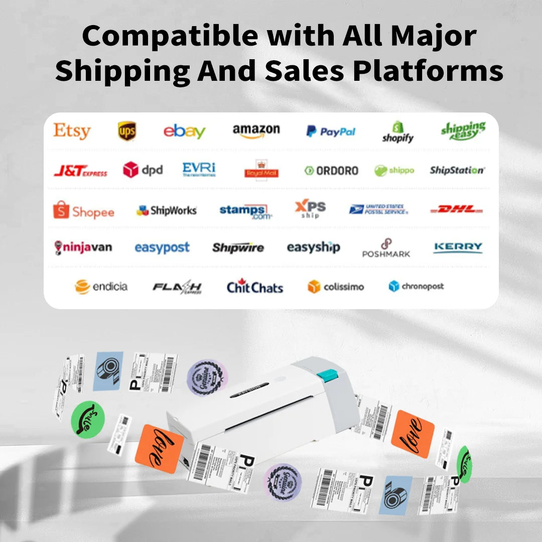 Cordless Foldable 4x6 Thermal Label Printer for iOS and Android