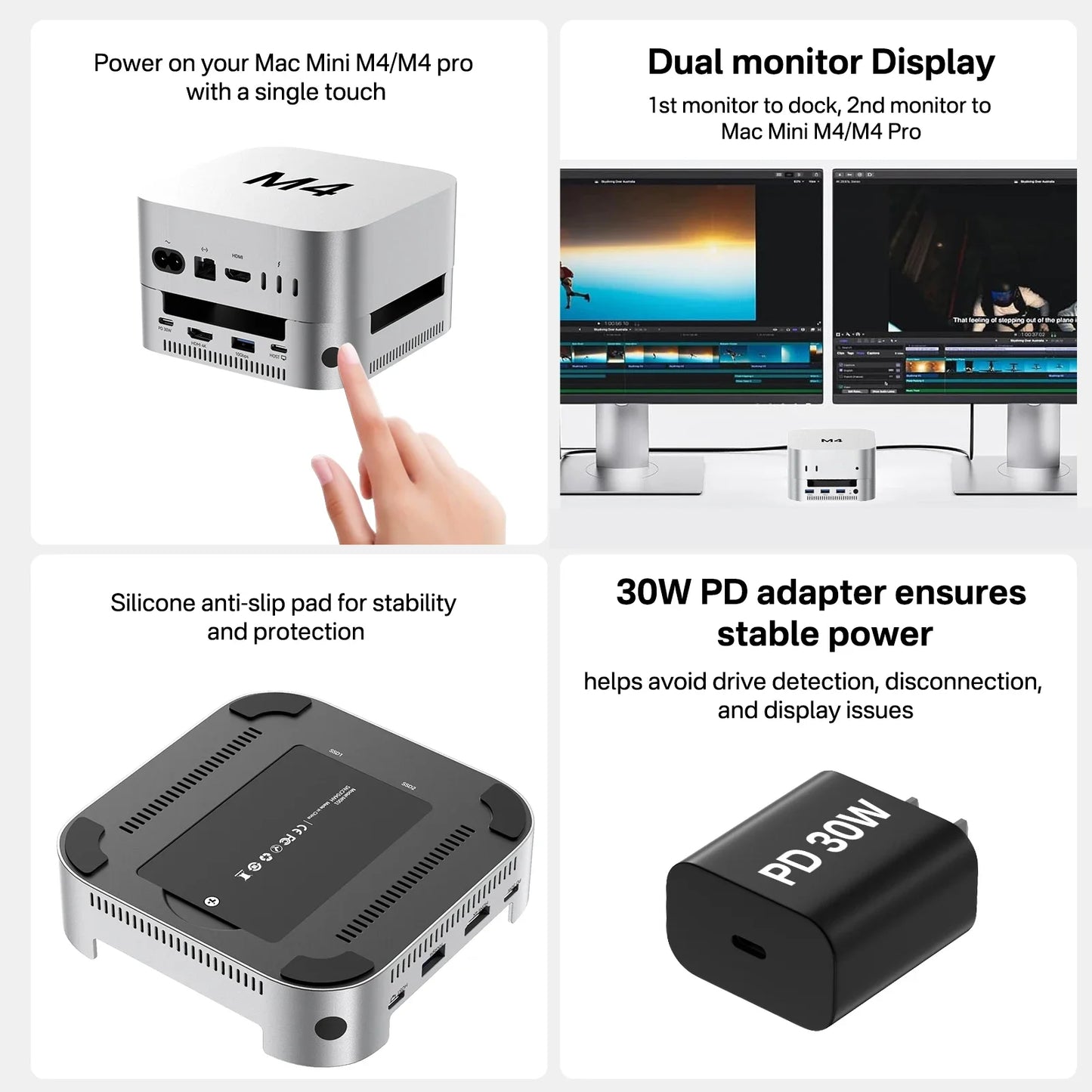 10Gbps USB-C Docking Station for Mac Mini M4 Pro