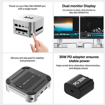 10Gbps USB-C Docking Station for Mac Mini M4 Pro