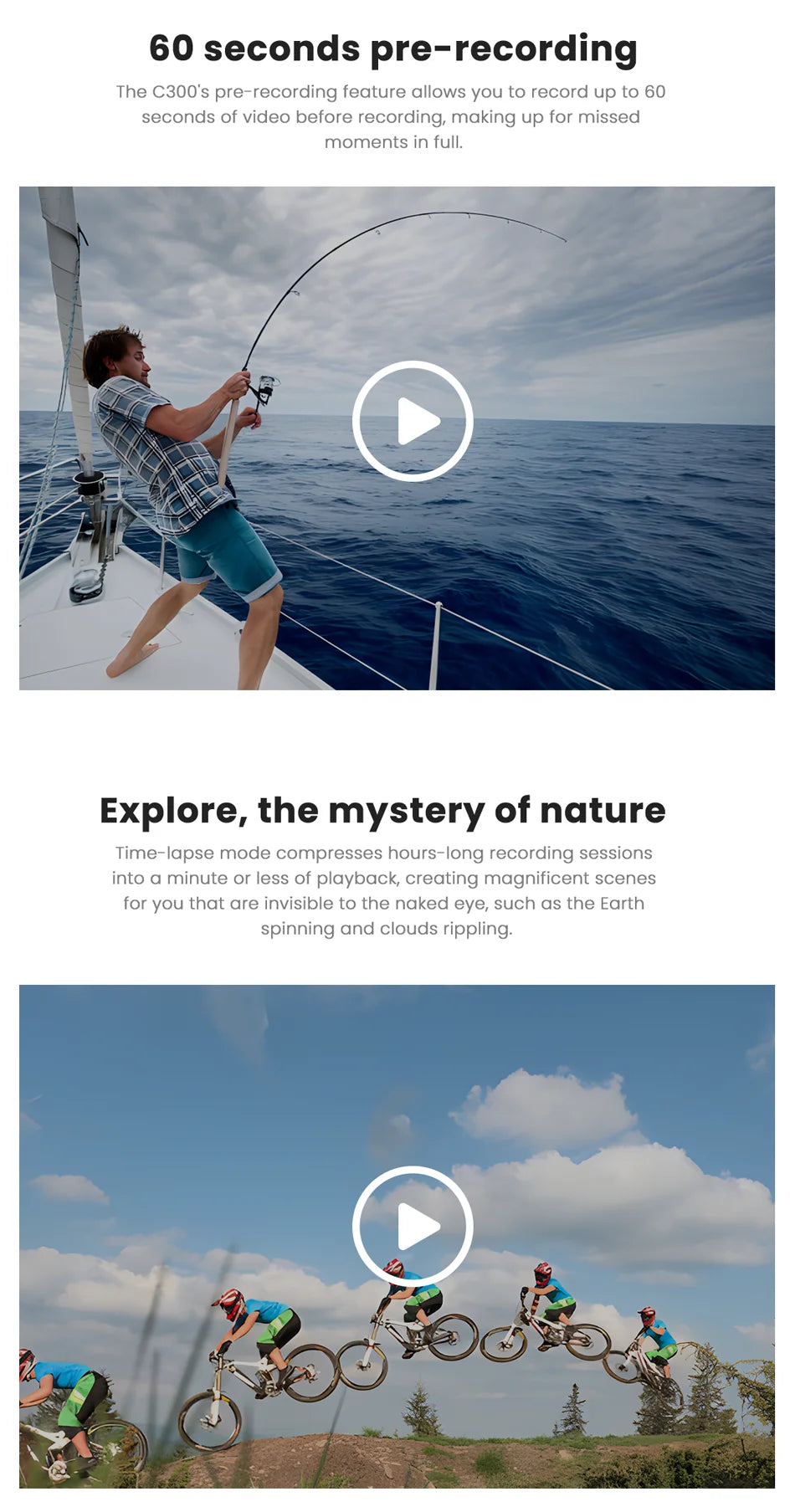 White 4K Sports Camera with Image Stabilization