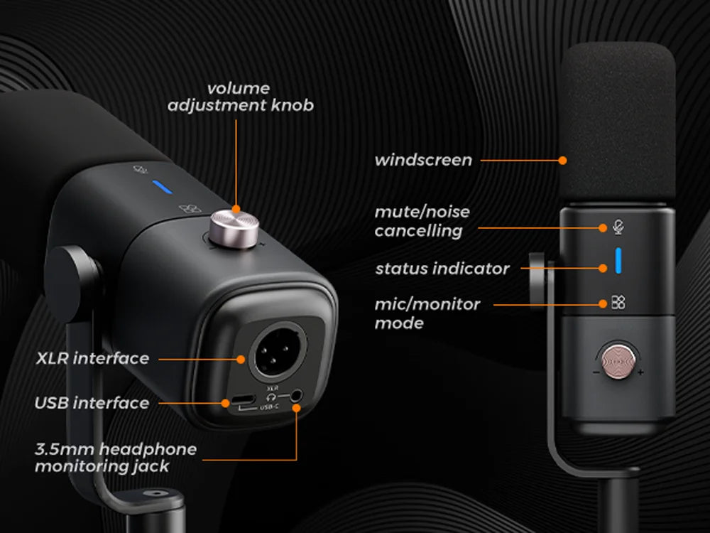 Professional USB XLR Mic Kit for Gaming and Podcasting