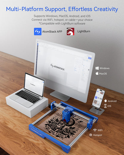 Portable 7W Laser Engraver for Wood Metal Acrylic DIY