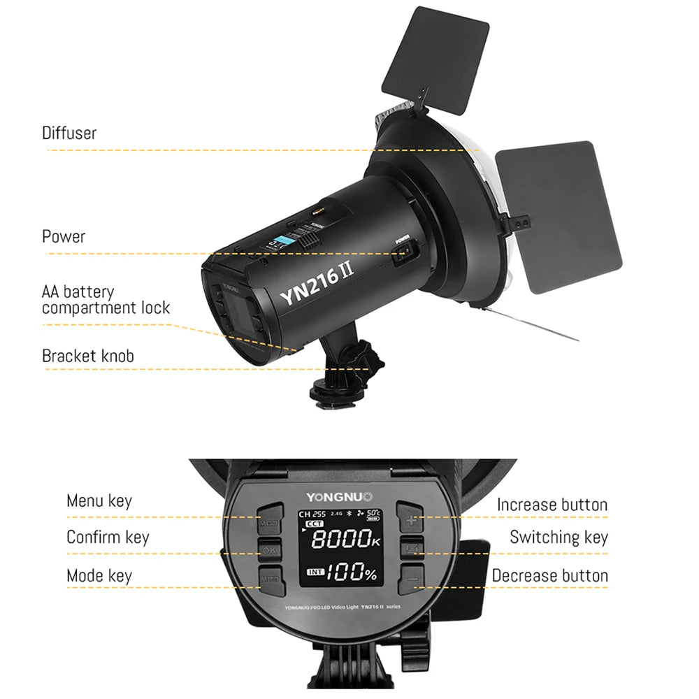 Compact Dimmable LED Fill Light Kit for Photography