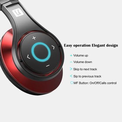Wireless Over-Ear Headphones 3D Surround Sound with Microphone