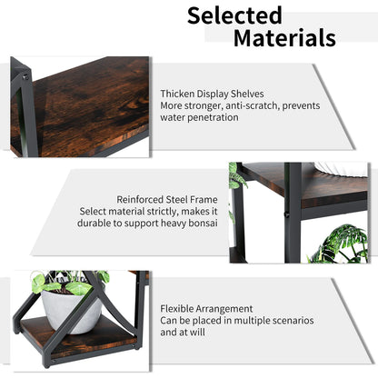 Industrial Half-Moon Flower Rack Multi-Tier Display Shelf