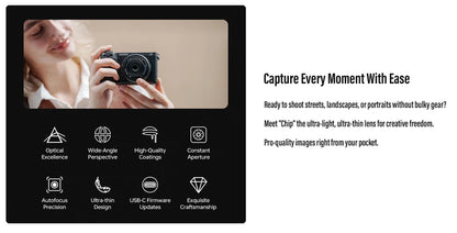 Compact 28mm F4.5 Autofocus Camera Lens Fuji X Mount