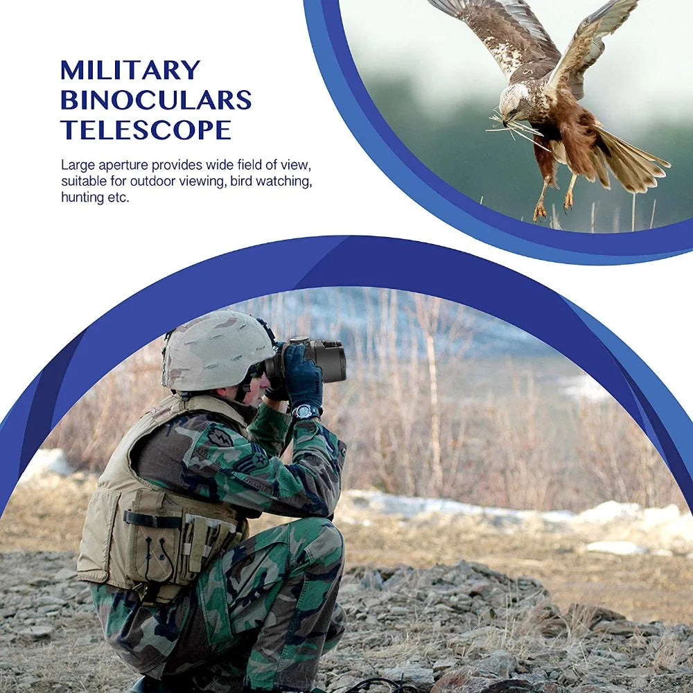 Military Grade 10x50 Binoculars Waterproof Travel Ready