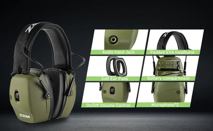 Rechargeable Electronic Hearing Protection Earmuffs NRR 30dB
