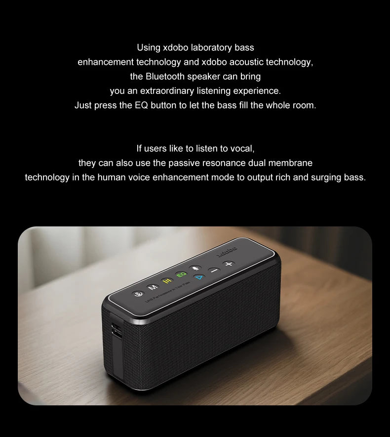 Portable 100W Bluetooth Speaker with Subwoofer and 20000mAh Battery