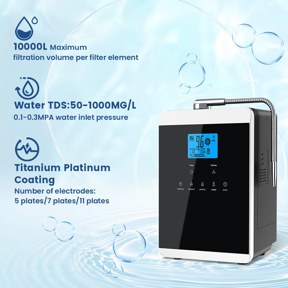 Household Alkaline Acid Water Ionizer 11 Platinum Plates