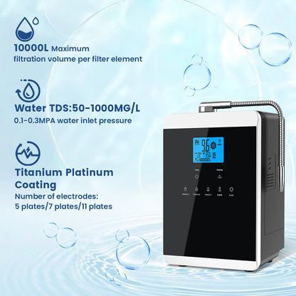 Household Alkaline Acid Water Ionizer 11 Platinum Plates
