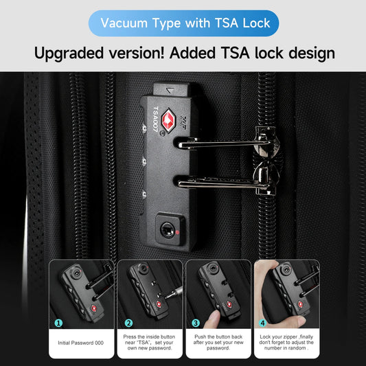 Expandable Vacuum Backpack 17” Laptop Travel Bag
