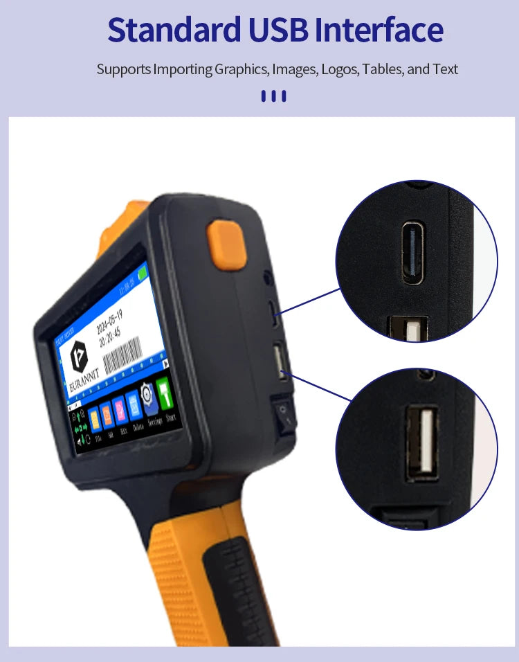 Portable Handheld Inkjet Printer with 1 Ink Cartridge 12.7mm