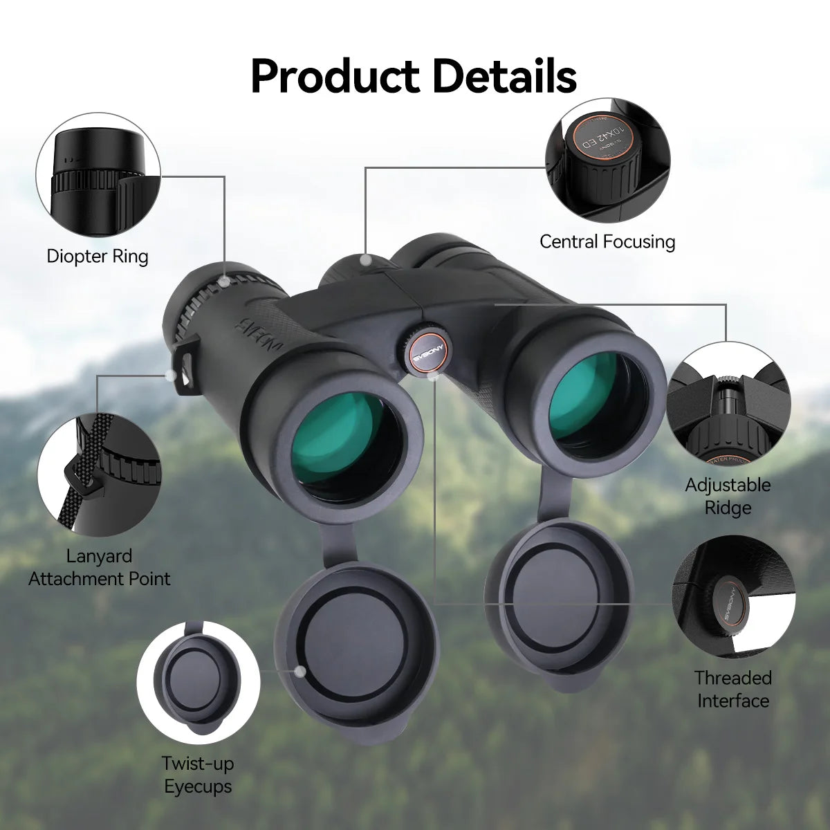 10x42 Binoculars Waterproof Fogproof for Bird Watching