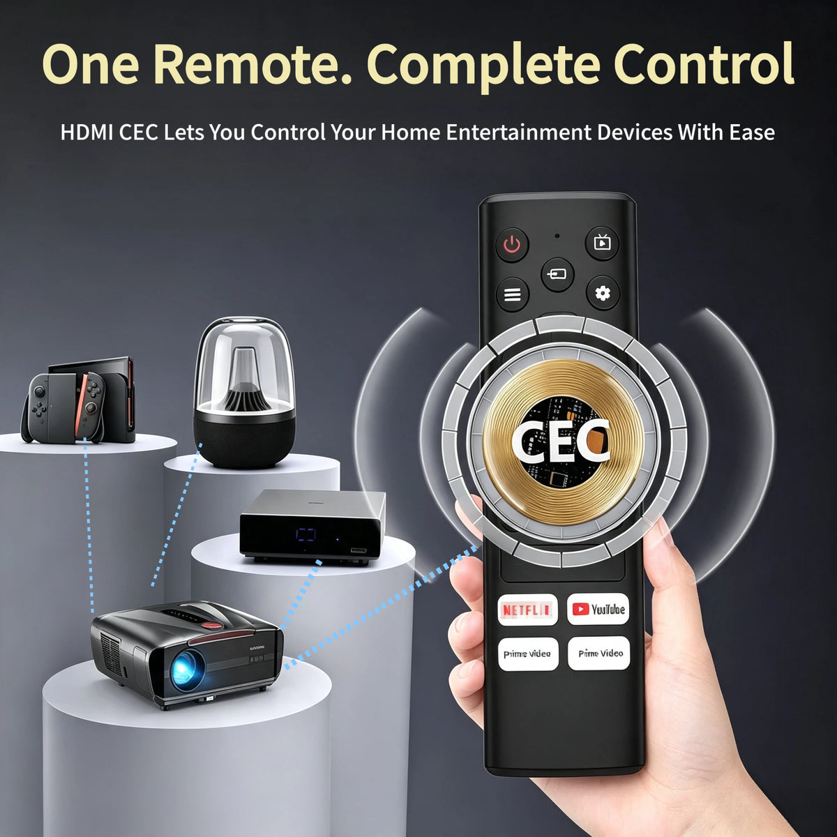 4K Supported 1080P Home Theater Projector with Bluetooth