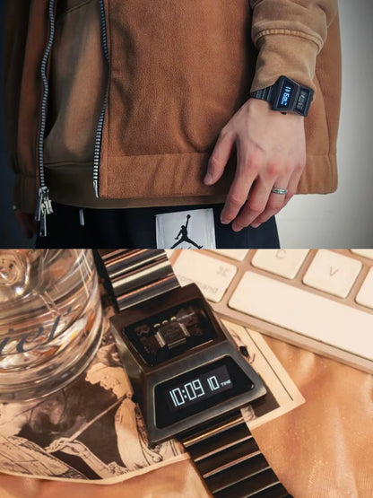 Cyberpunk OLED Digital Watch Grey Design